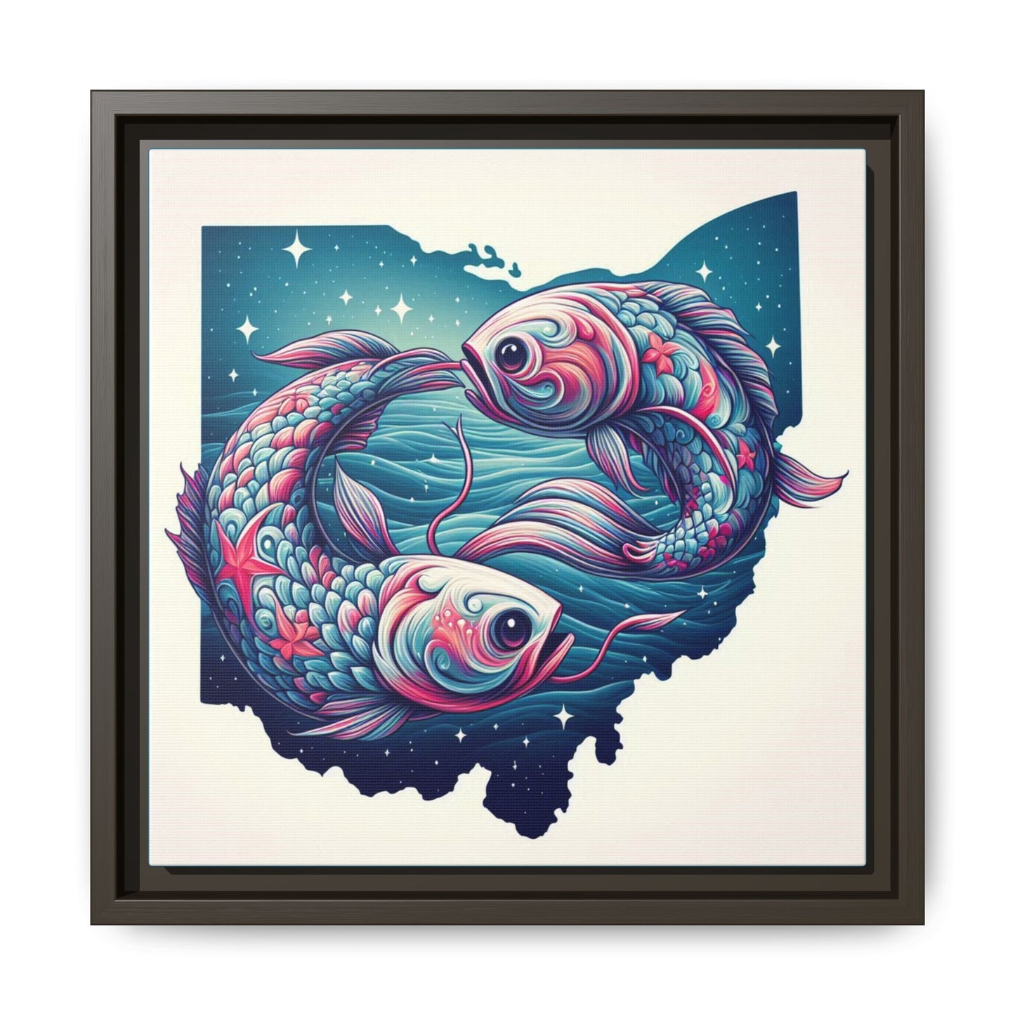 Vibrant Koi Fish Canvas Print - Framed Ohio Art