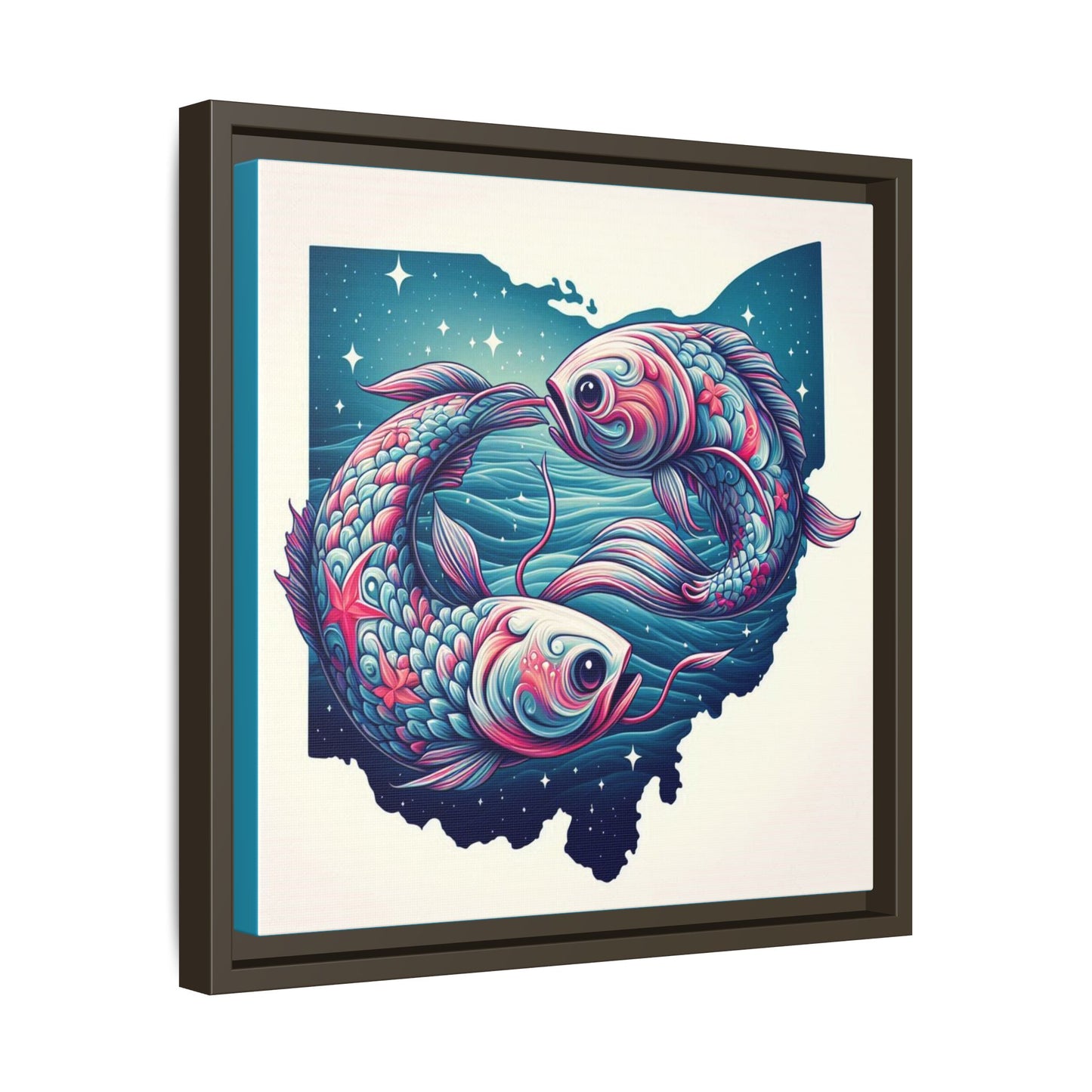 Vibrant Koi Fish Canvas Print - Framed Ohio Art