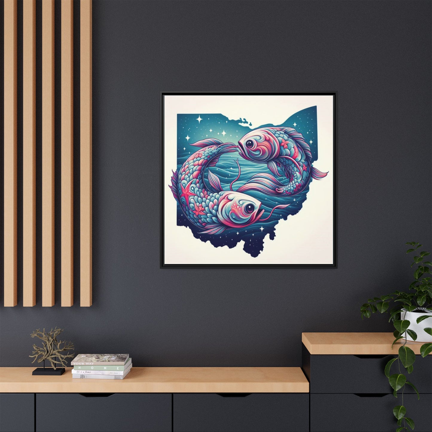 Vibrant Koi Fish Canvas Print - Framed Ohio Art