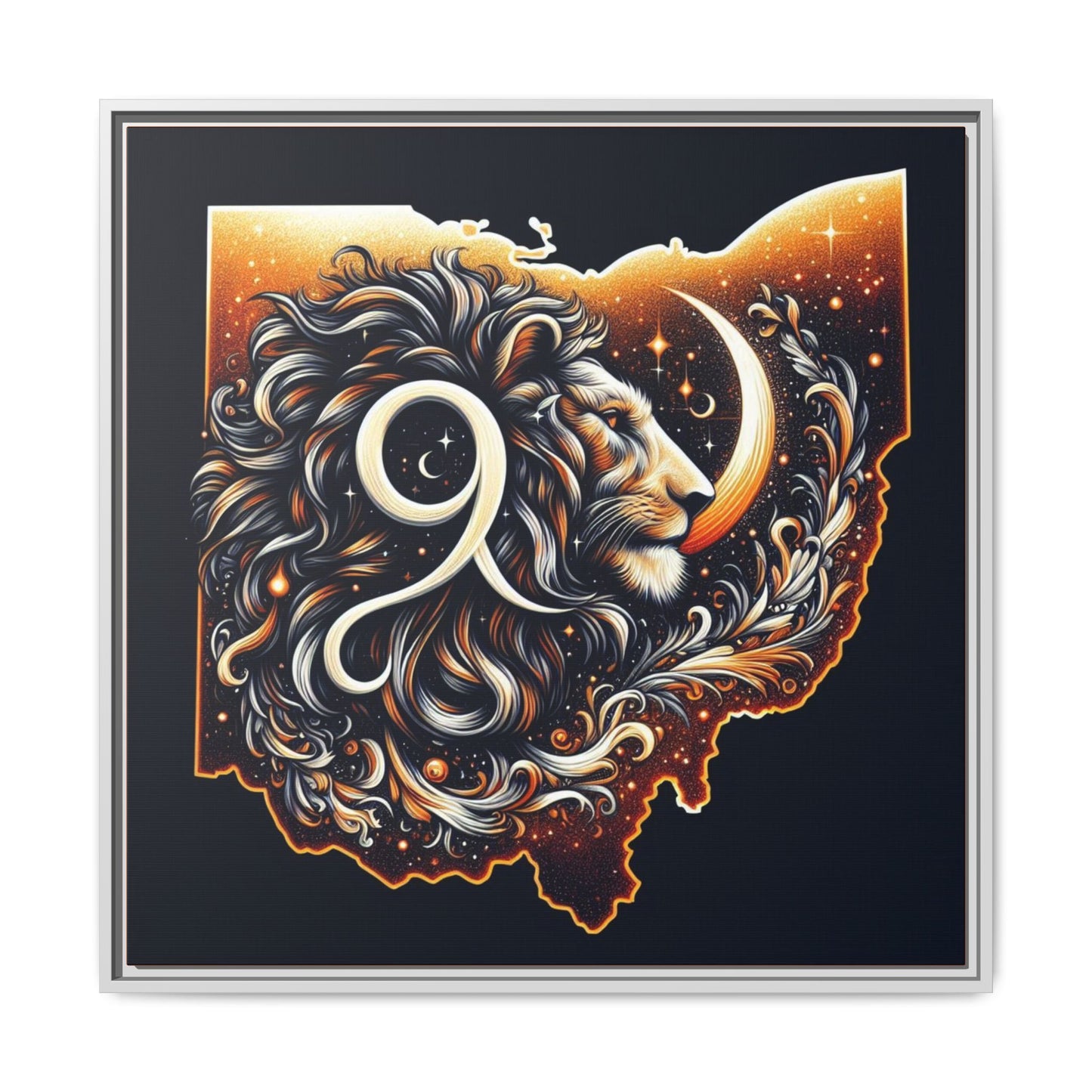 Ohio Leo Zodiac Print Matte Canvas, Framed (Multi-color)