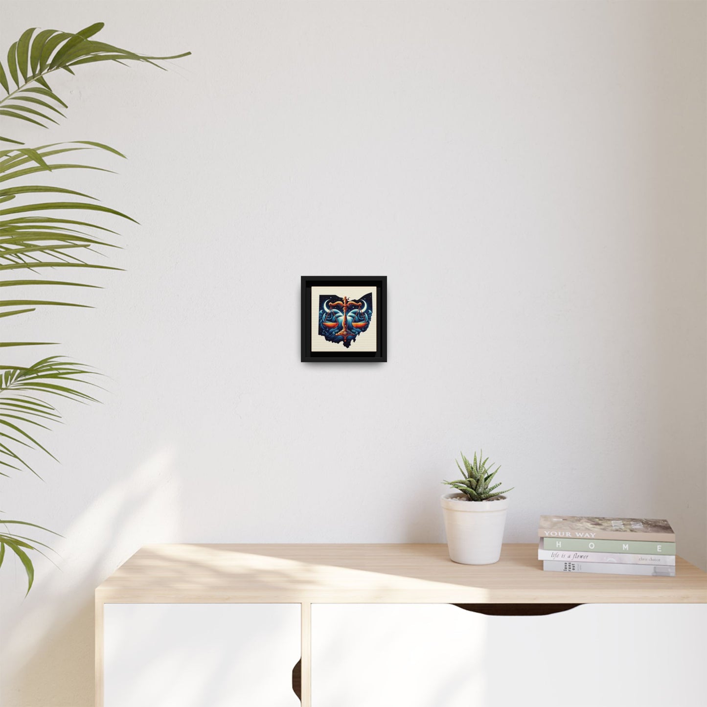 Framed Ohio Balance Artwork - Multi-Color Matte Canvas