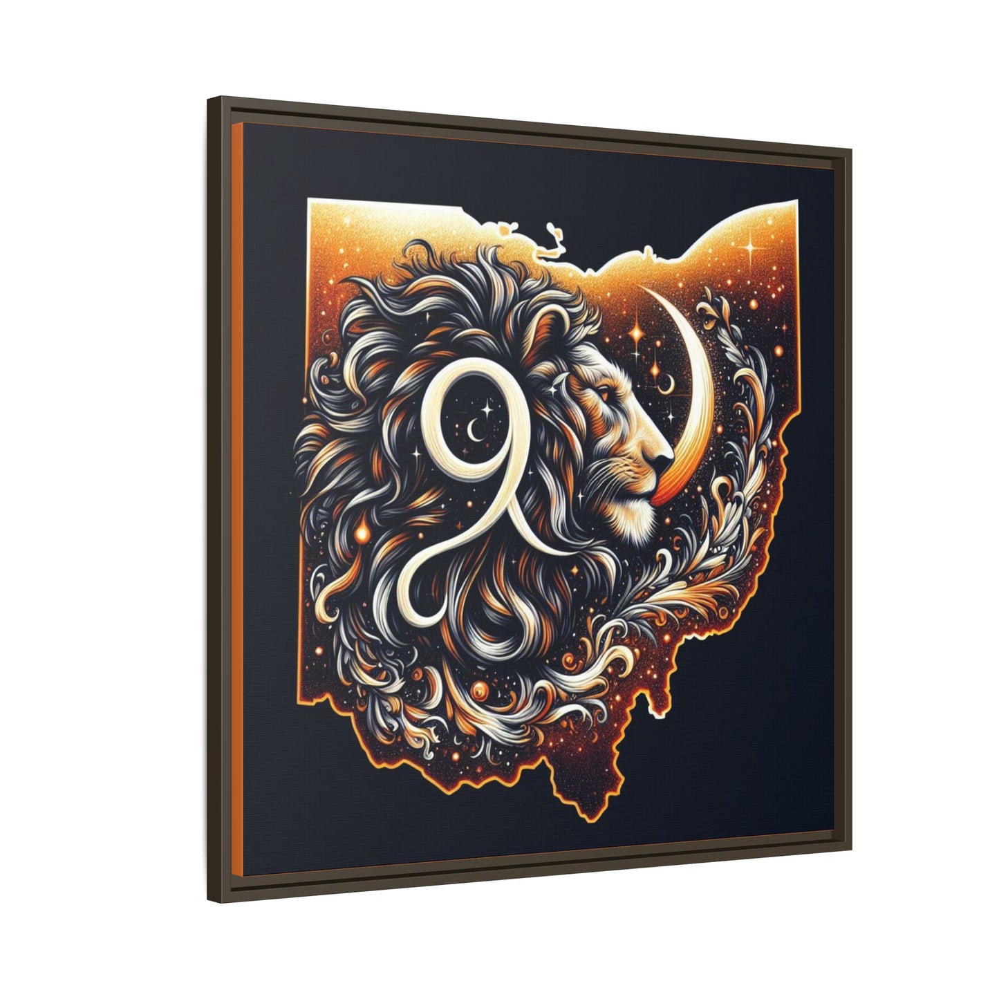 Ohio Leo Zodiac Print Matte Canvas, Framed (Multi-color)