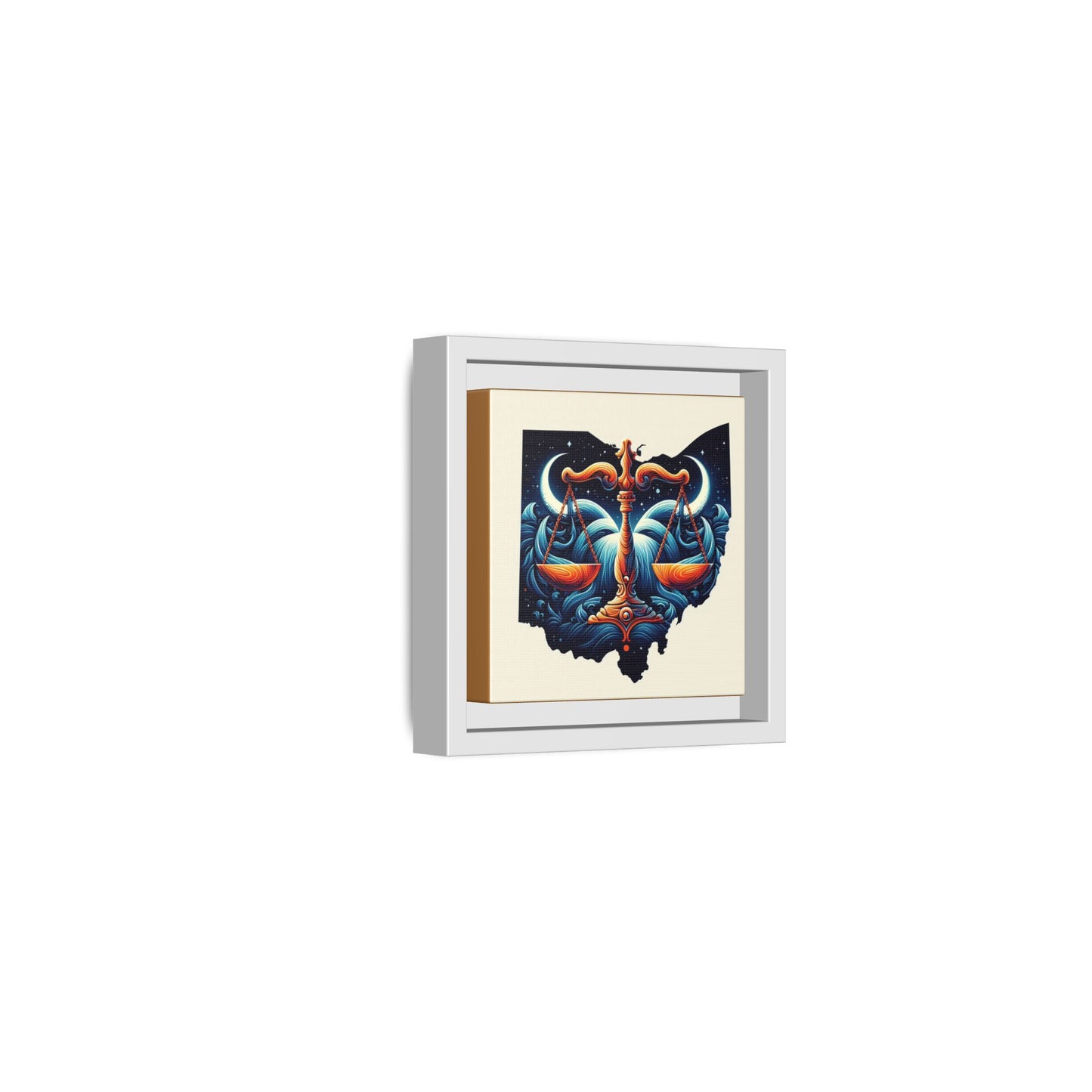 Framed Ohio Balance Artwork - Multi-Color Matte Canvas