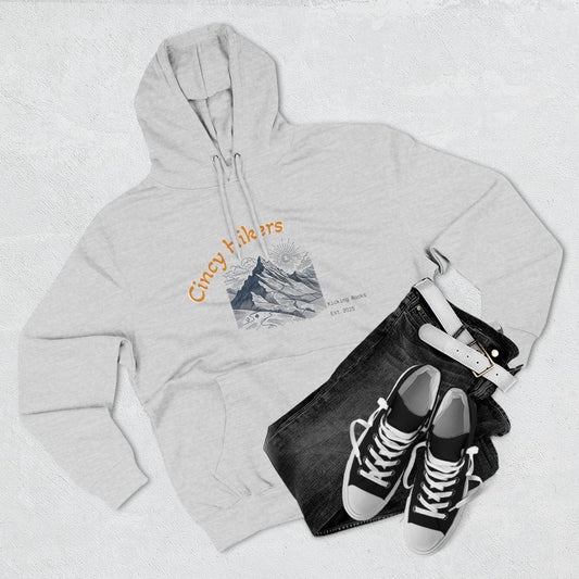 Cincy Hikers Fleece Hoodie, Cozy Mountain Apparel for Outdoor Lovers, Perfect Gift for Hikers, Camping, or Adventurers