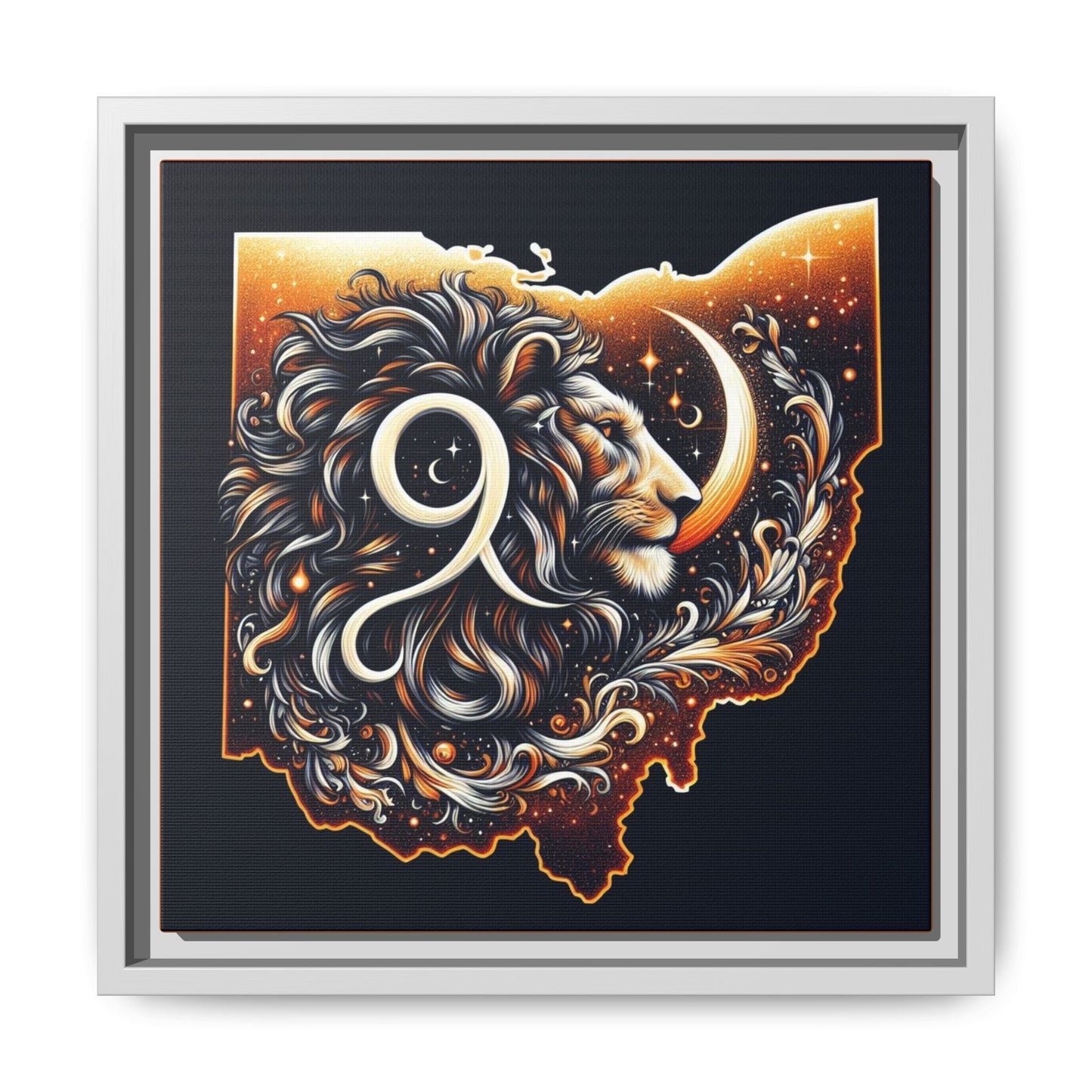 Ohio Leo Zodiac Print Matte Canvas, Framed (Multi-color)