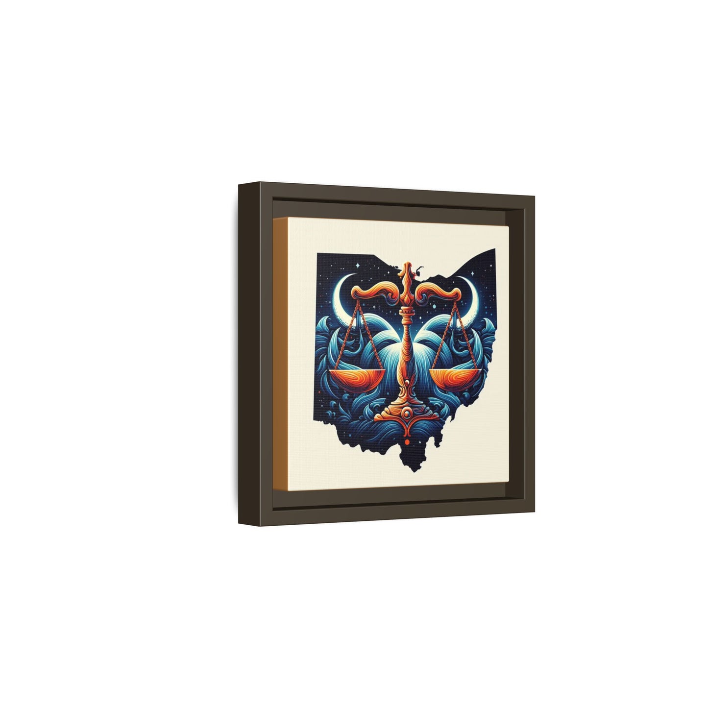 Framed Ohio Balance Artwork - Multi-Color Matte Canvas