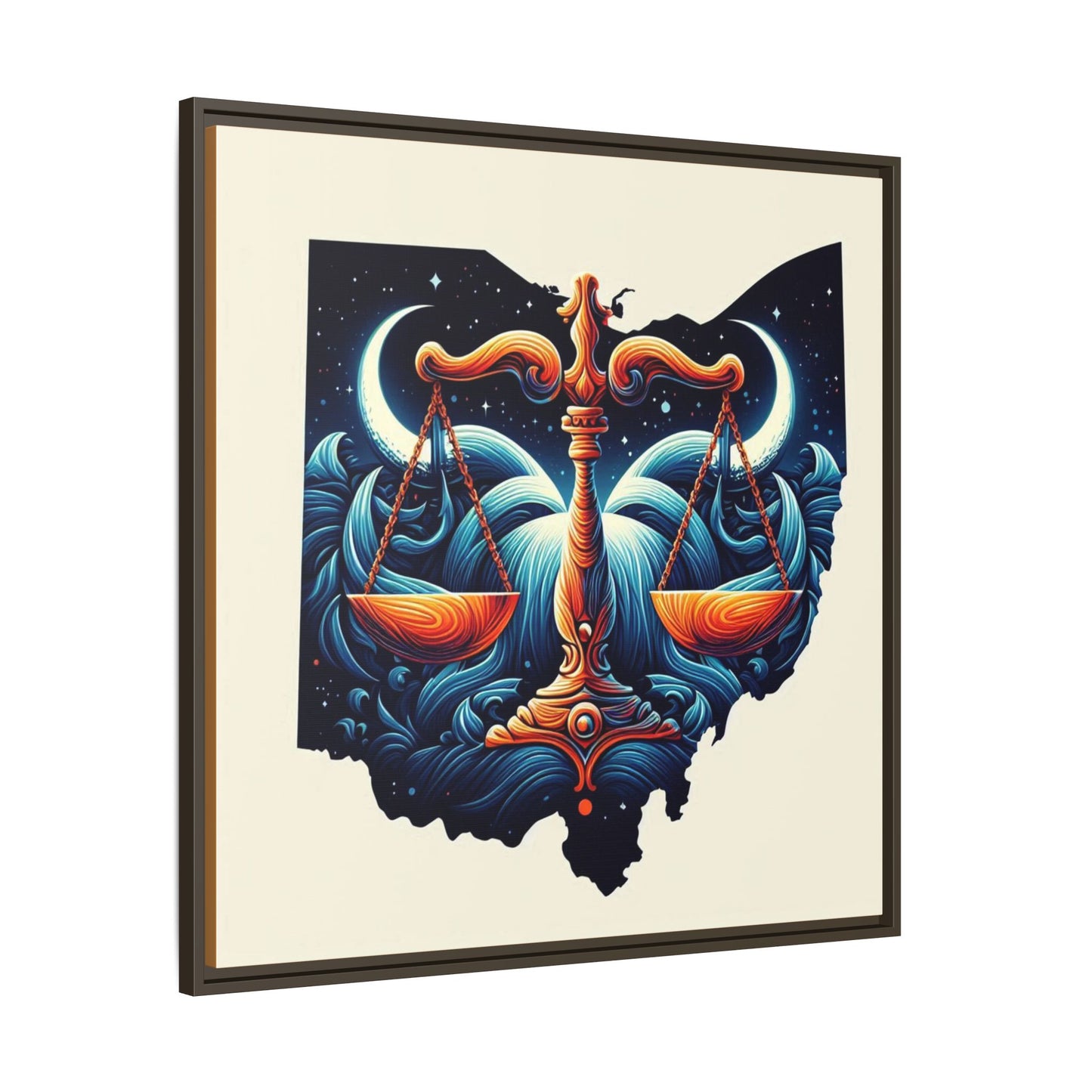 Framed Ohio Balance Artwork - Multi-Color Matte Canvas