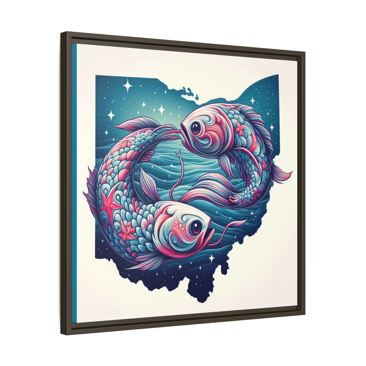 Vibrant Koi Fish Canvas Print - Framed Ohio Art