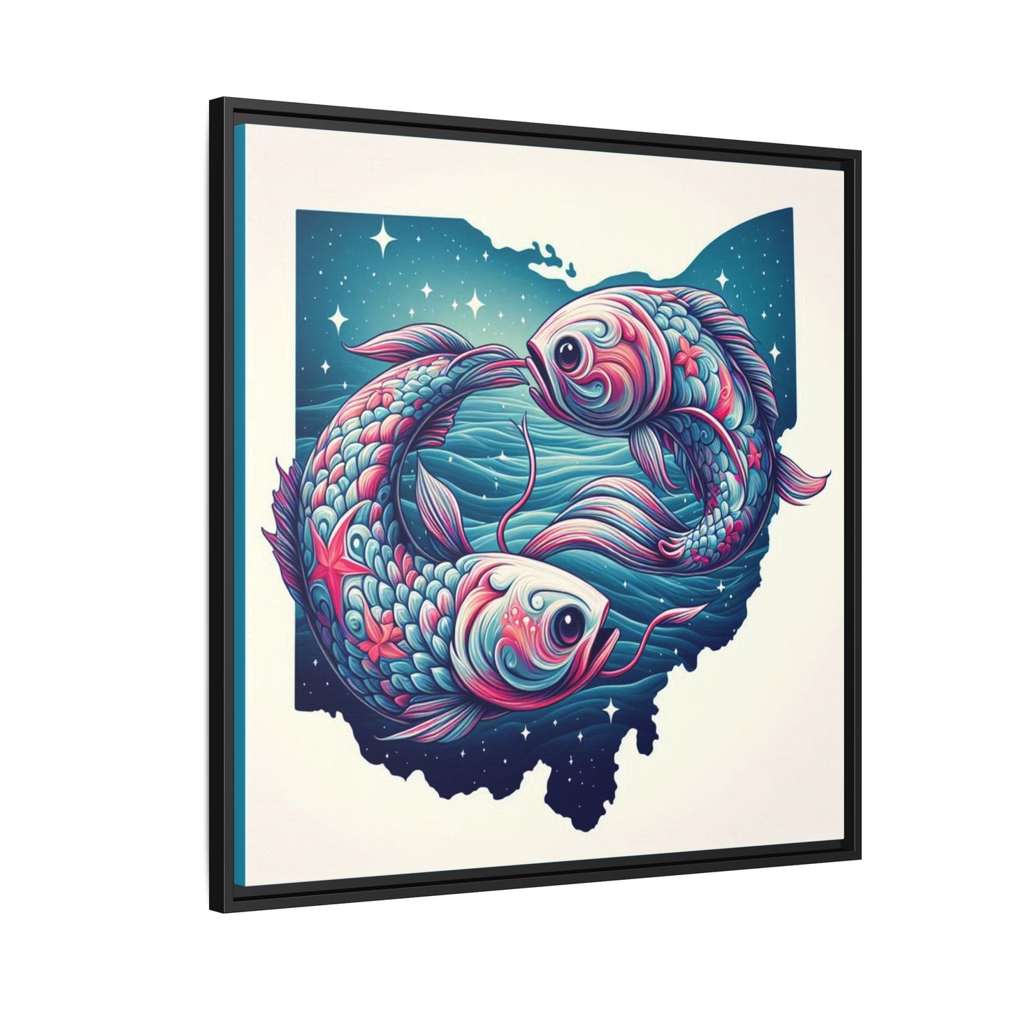 Vibrant Koi Fish Canvas Print - Framed Ohio Art