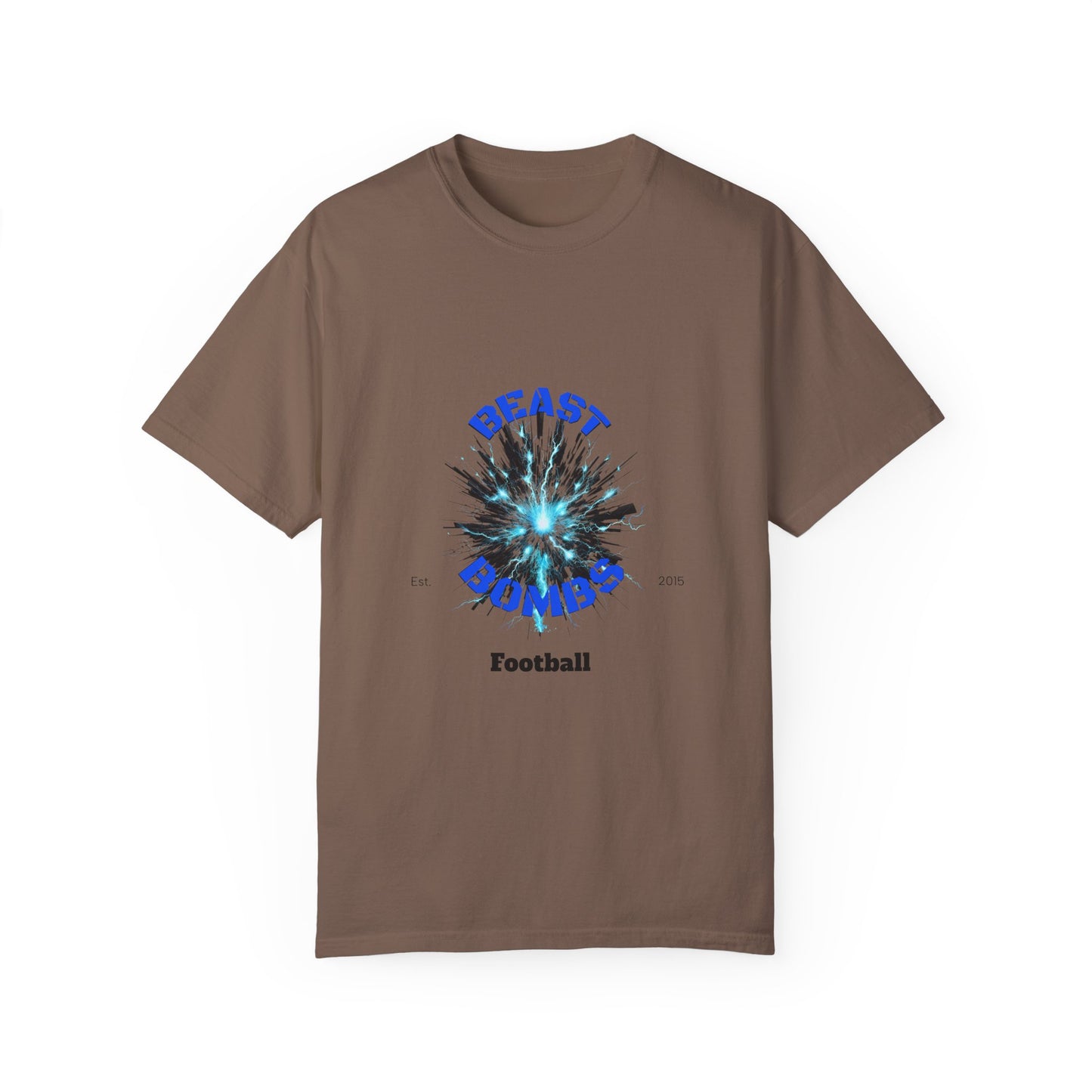Beast Bombs Unisex Garment-Dyed Football T-Shirt – Bold Graphic Tee for Sports Fans