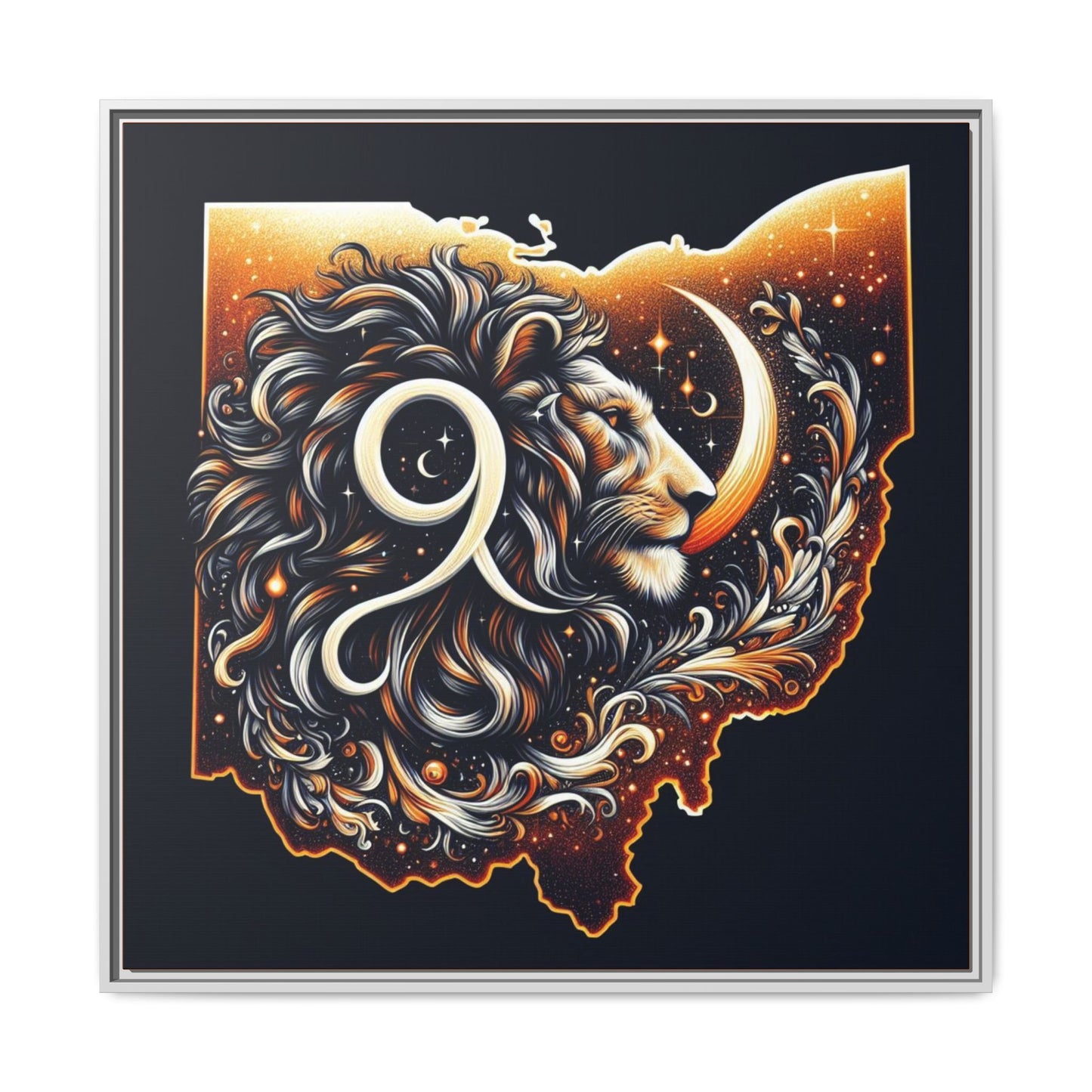 Ohio Leo Zodiac Print Matte Canvas, Framed (Multi-color)