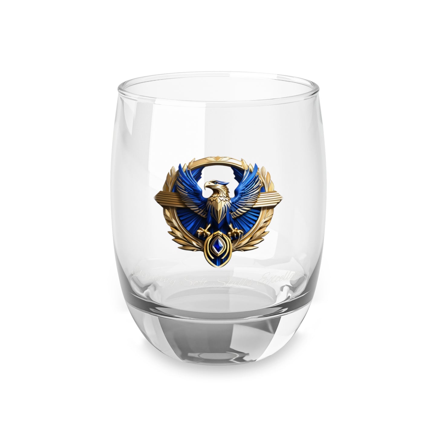 Blue Eagle Custom Whiskey Glass with Eagle Emblem - Perfect for Gifts, Collectors, Barware, Home Decor, Father's Day, Pub