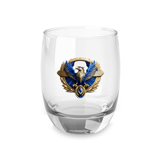 Blue Eagle Custom Whiskey Glass with Eagle Emblem - Perfect for Gifts, Collectors, Barware, Home Decor, Father's Day, Pub