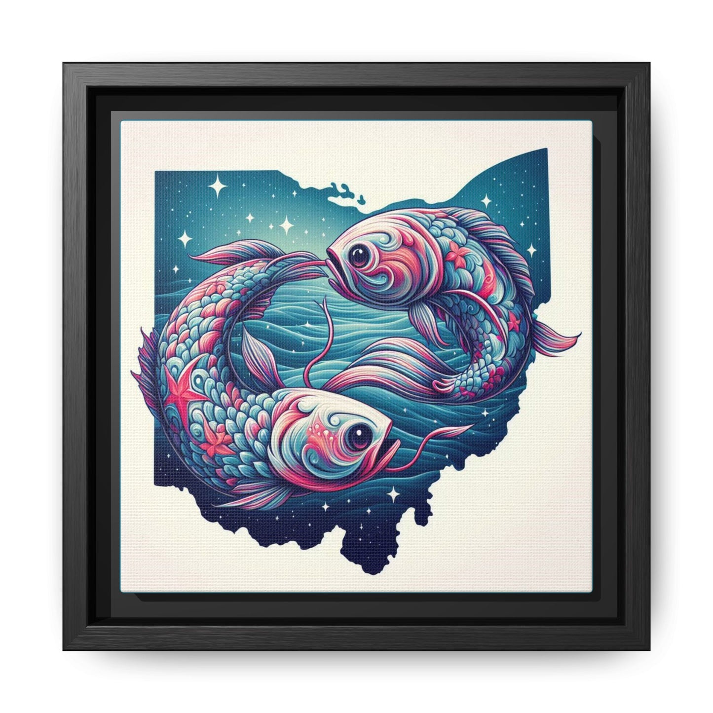 Vibrant Koi Fish Canvas Print - Framed Ohio Art