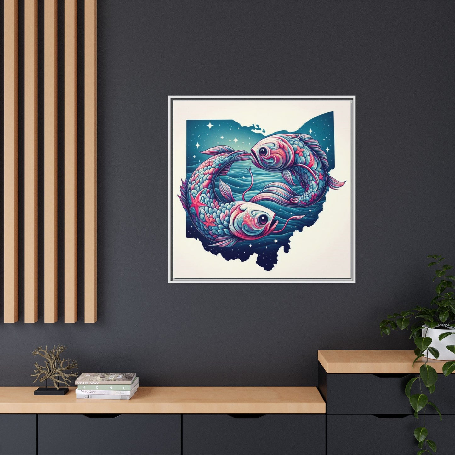 Vibrant Koi Fish Canvas Print - Framed Ohio Art