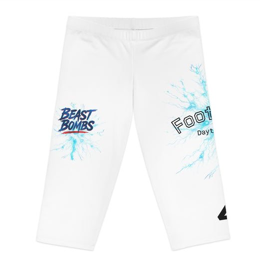 Beast Bombs Sporty Women's Capri Leggings with Dynamic Splash Design for Active Lifestyle, Workout, Yoga, Casual Wear, Fitness Fashion