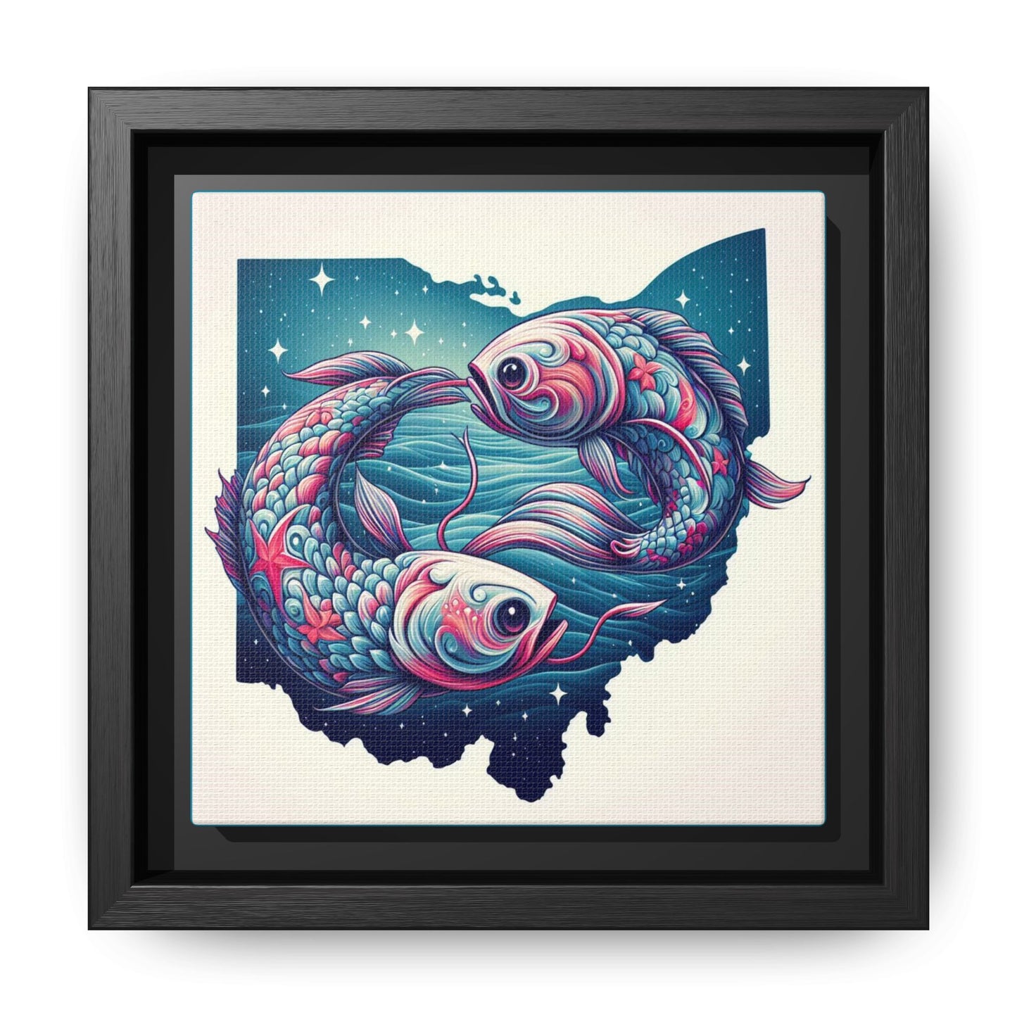 Vibrant Koi Fish Canvas Print - Framed Ohio Art
