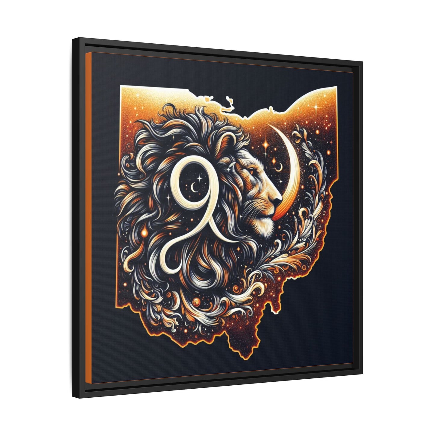 Ohio Leo Zodiac Print Matte Canvas, Framed (Multi-color)
