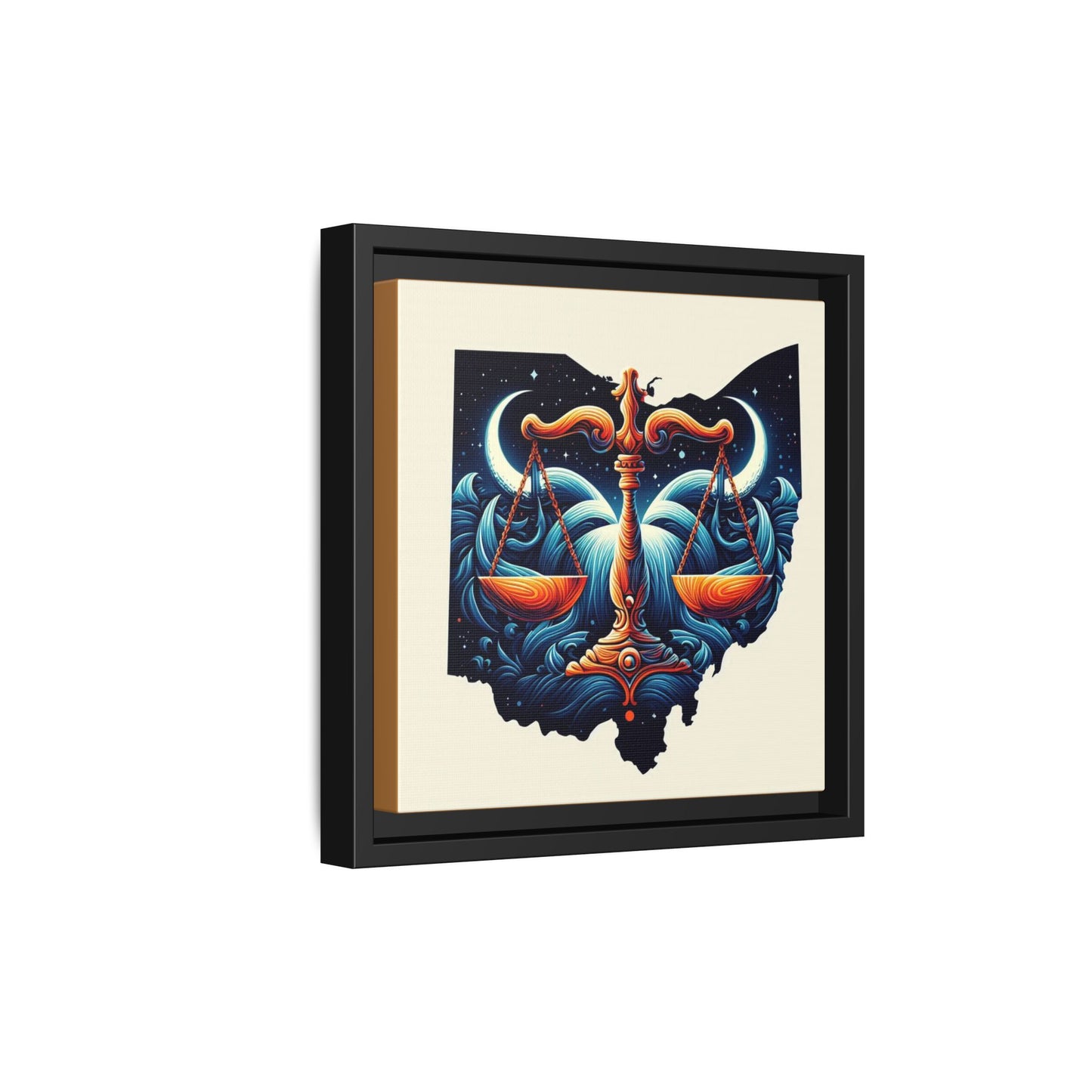 Framed Ohio Balance Artwork - Multi-Color Matte Canvas