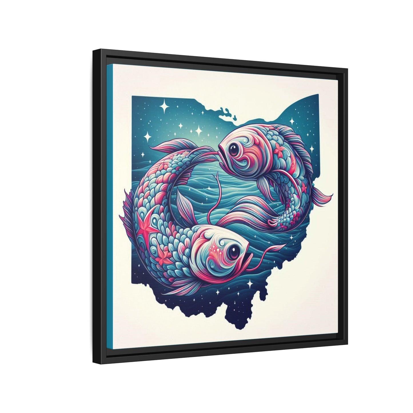 Vibrant Koi Fish Canvas Print - Framed Ohio Art