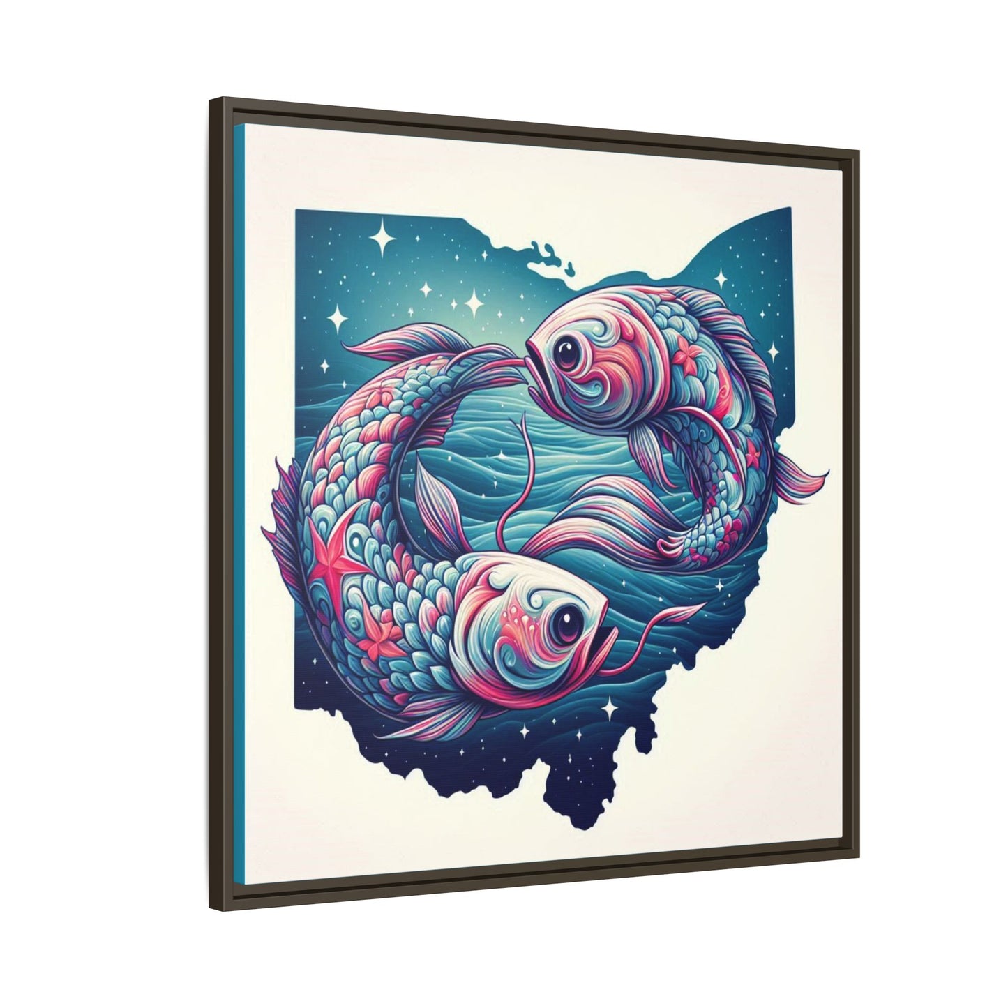 Vibrant Koi Fish Canvas Print - Framed Ohio Art