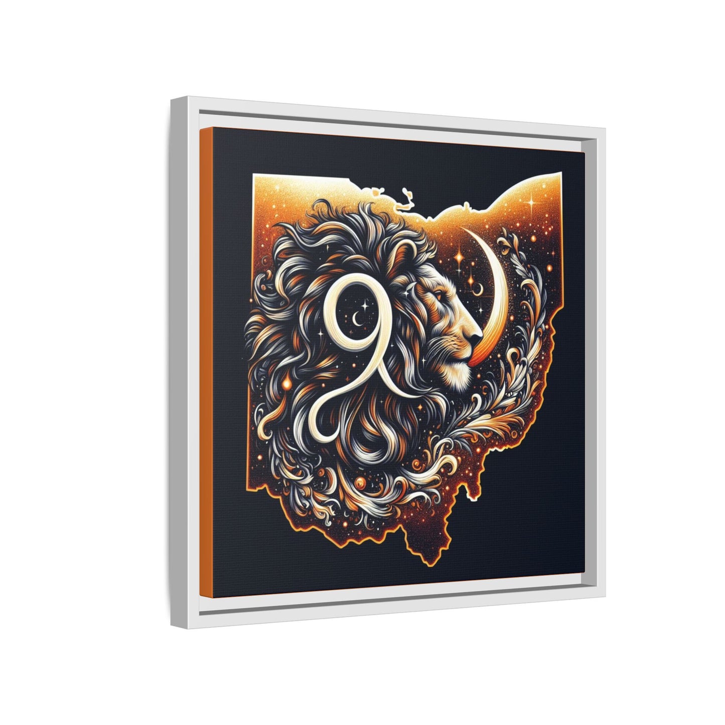 Ohio Leo Zodiac Print Matte Canvas, Framed (Multi-color)