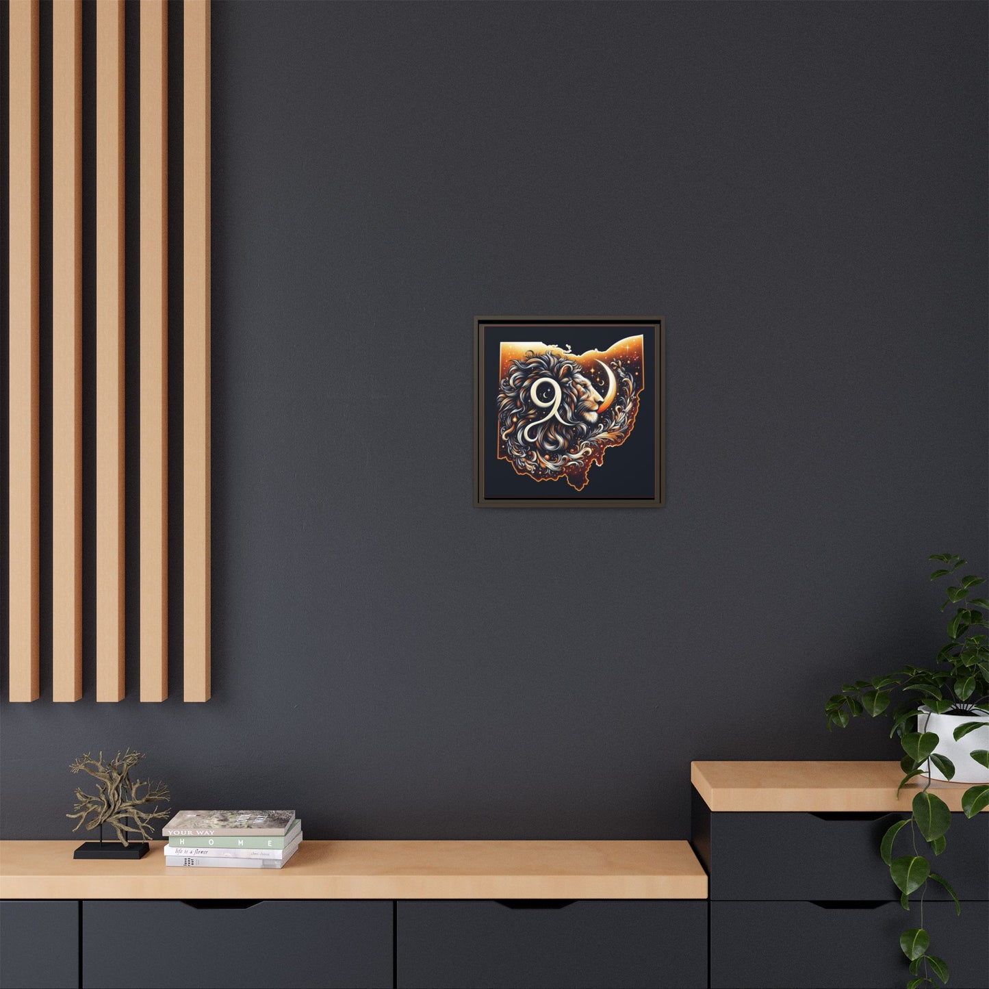 Ohio Leo Zodiac Print Matte Canvas, Framed (Multi-color)