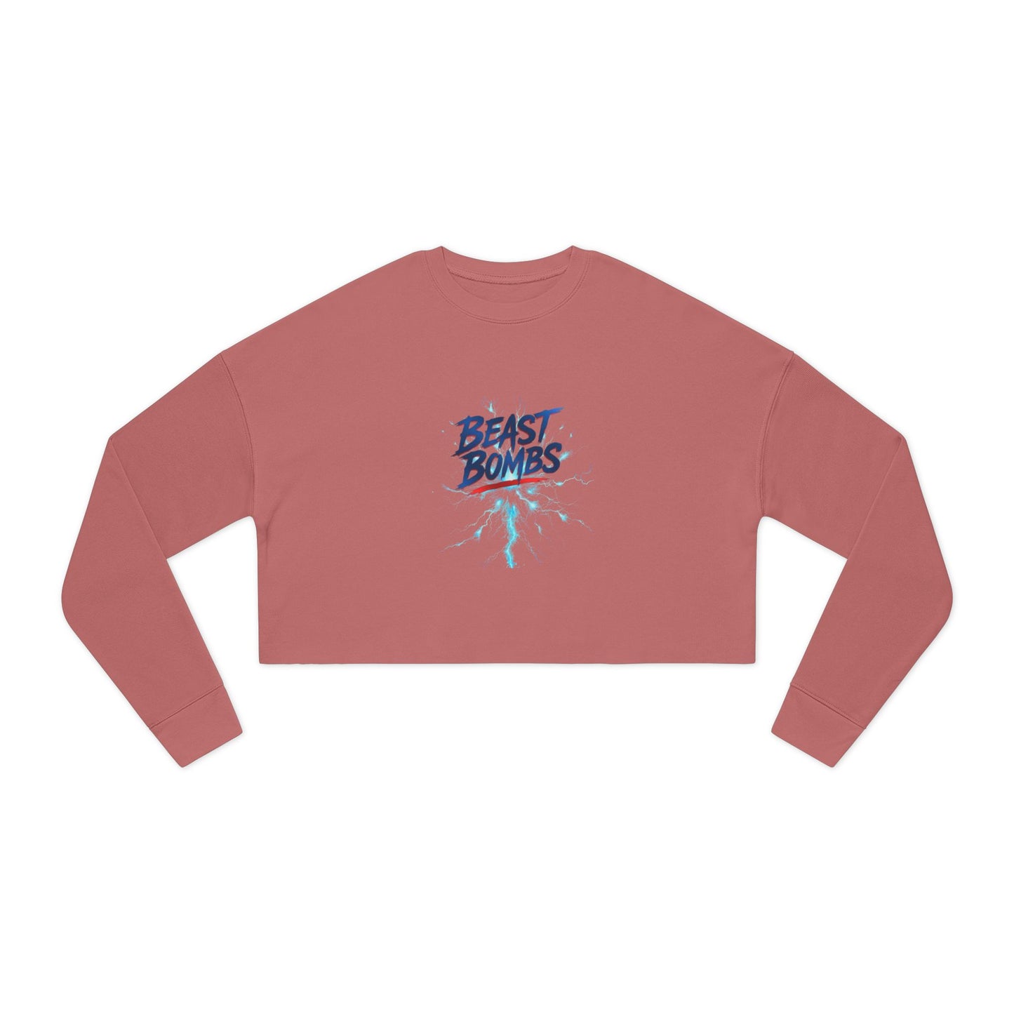 Beast Bombs Women's Cropped Sweatshirt, Casual Streetwear, Workout Fashion, Gear for Her, Fall/Winter Style, Cozy Lounge Wear