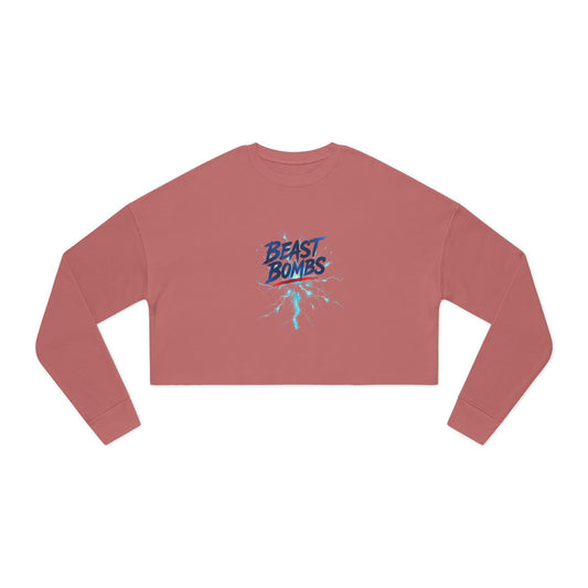 Beast Bombs Women's Cropped Sweatshirt, Casual Streetwear, Workout Fashion, Gear for Her, Fall/Winter Style, Cozy Lounge Wear