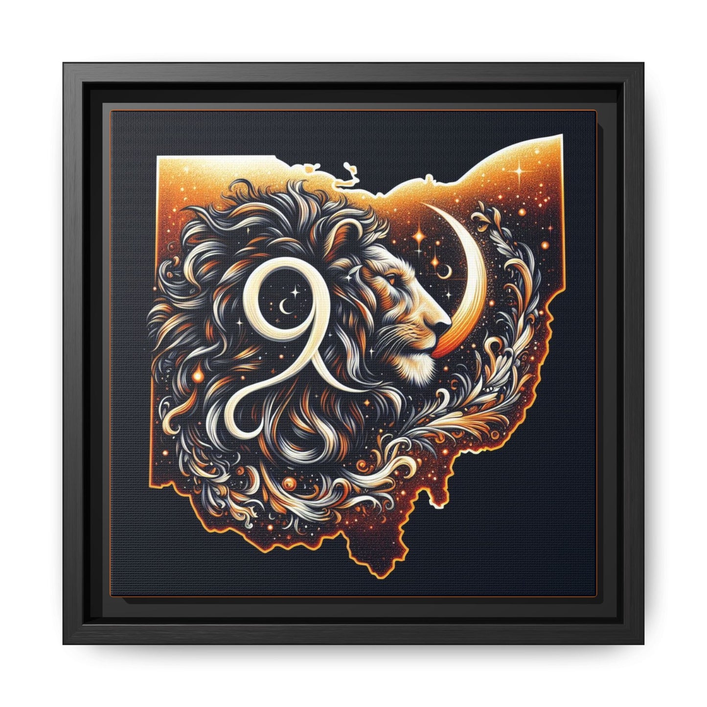 Ohio Leo Zodiac Print Matte Canvas, Framed (Multi-color)
