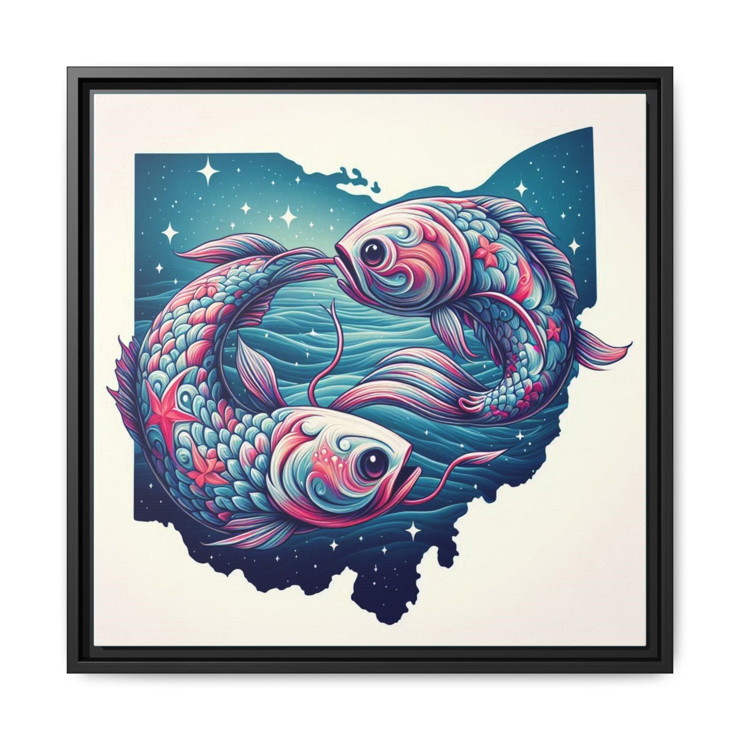 Vibrant Koi Fish Canvas Print - Framed Ohio Art