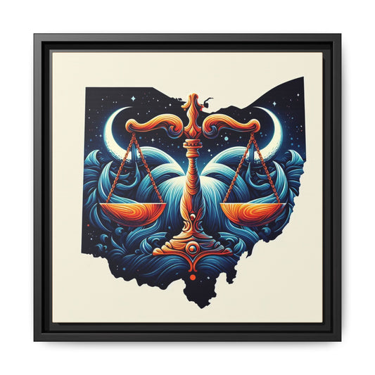 Framed Ohio Balance Artwork - Multi-Color Matte Canvas