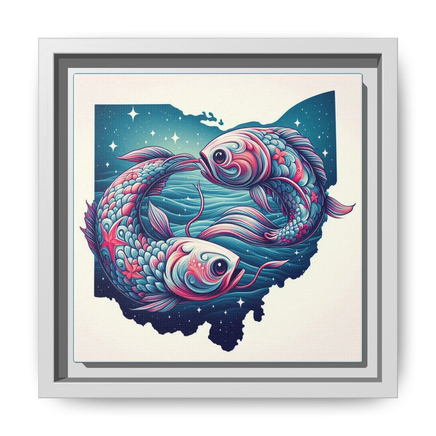 Vibrant Koi Fish Canvas Print - Framed Ohio Art