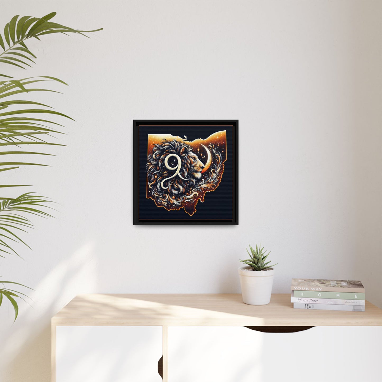Ohio Leo Zodiac Print Matte Canvas, Framed (Multi-color)