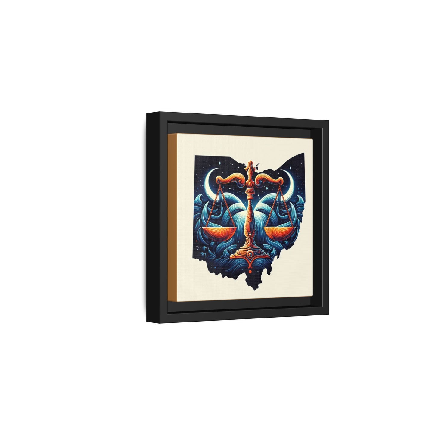 Framed Ohio Balance Artwork - Multi-Color Matte Canvas