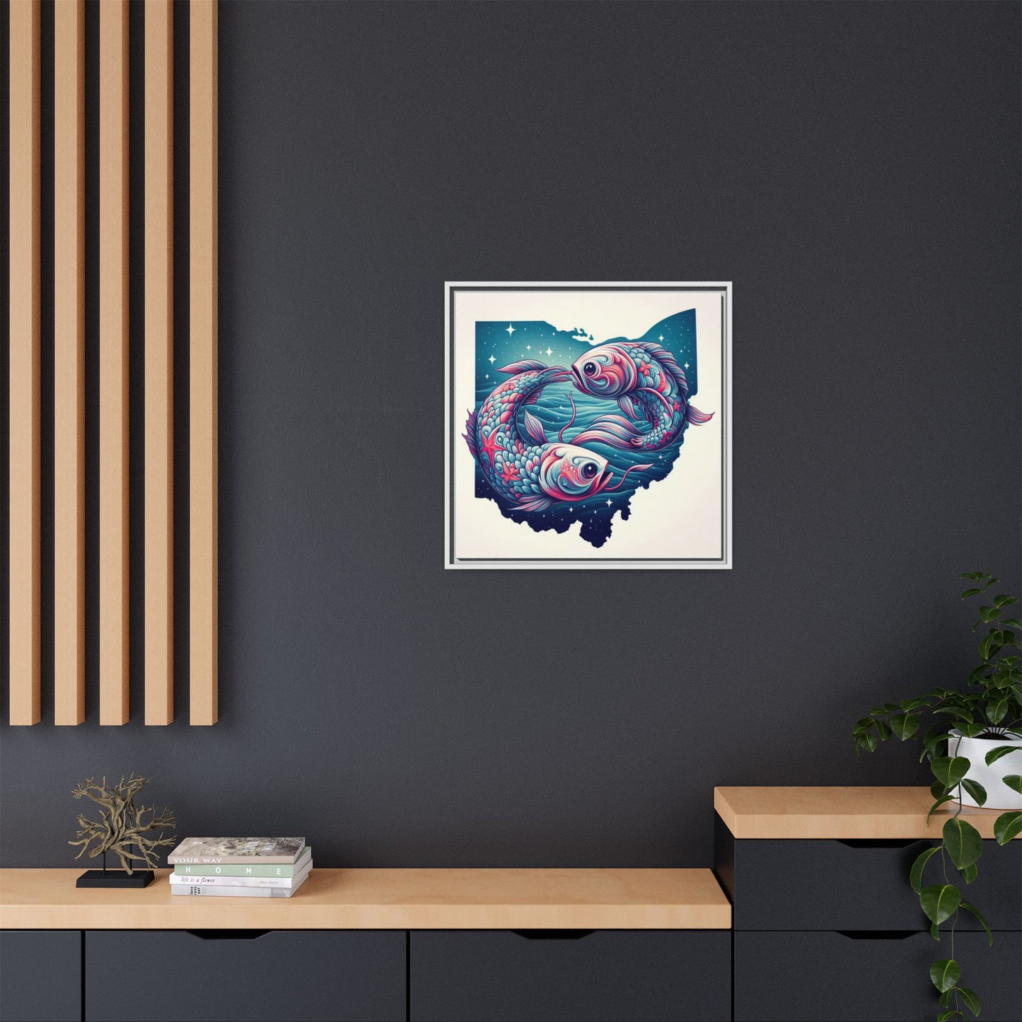 Vibrant Koi Fish Canvas Print - Framed Ohio Art