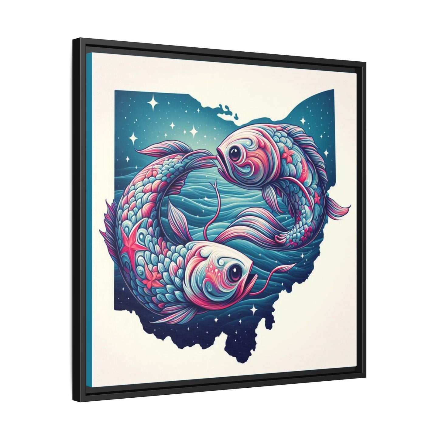 Vibrant Koi Fish Canvas Print - Framed Ohio Art