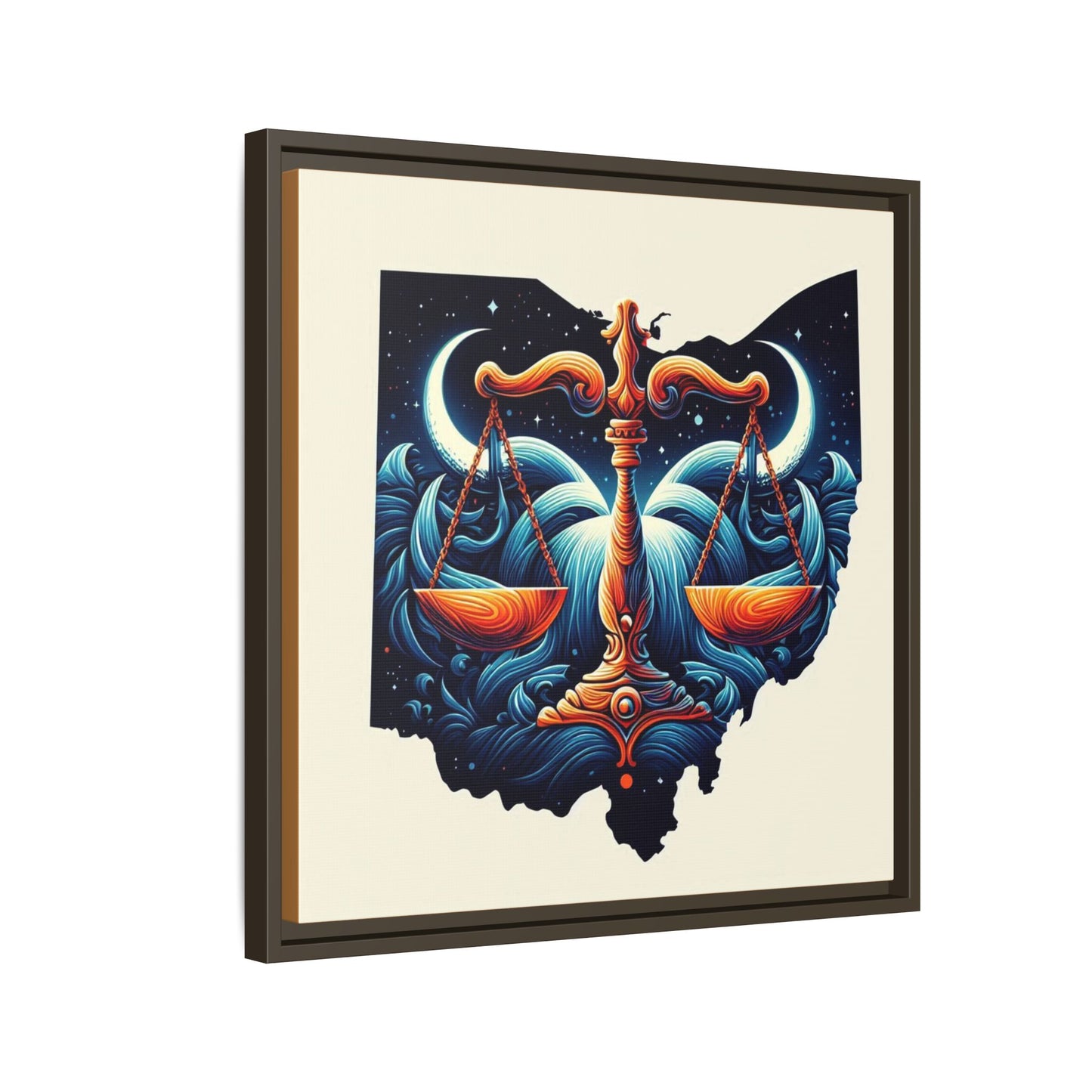 Framed Ohio Balance Artwork - Multi-Color Matte Canvas