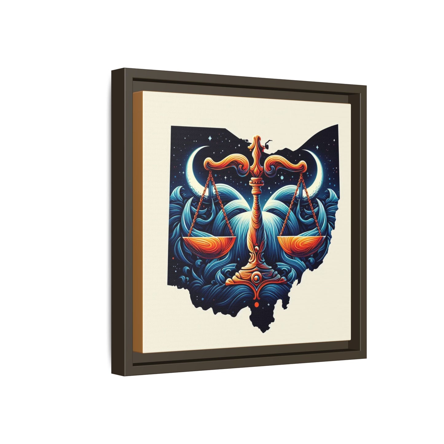 Framed Ohio Balance Artwork - Multi-Color Matte Canvas