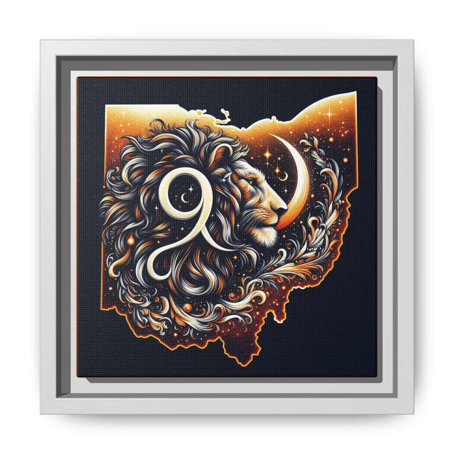 Ohio Leo Zodiac Print Matte Canvas, Framed (Multi-color)