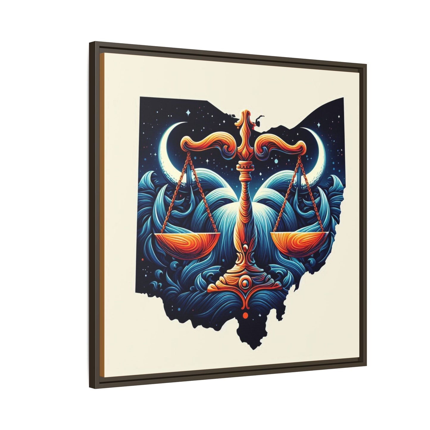 Framed Ohio Balance Artwork - Multi-Color Matte Canvas