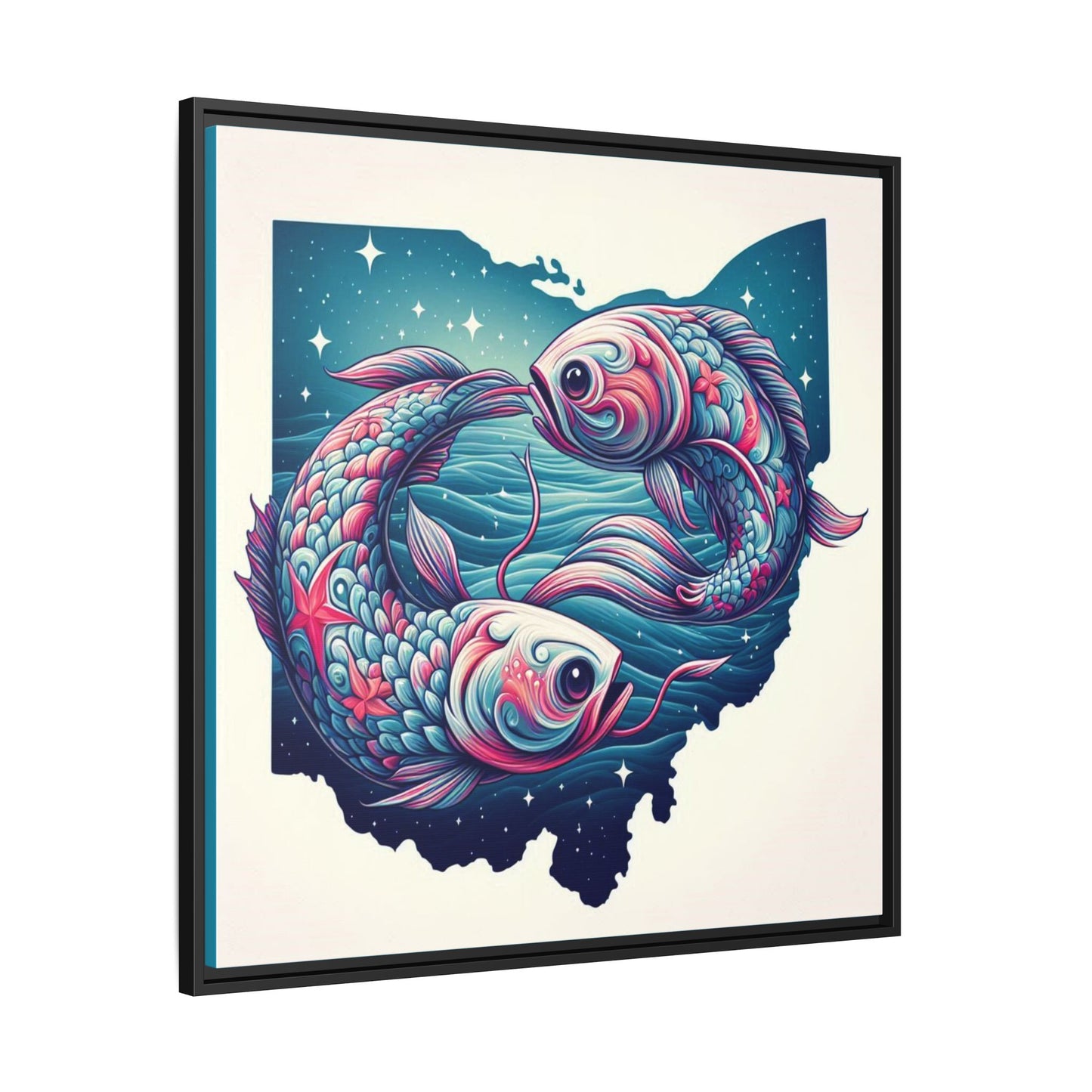 Vibrant Koi Fish Canvas Print - Framed Ohio Art