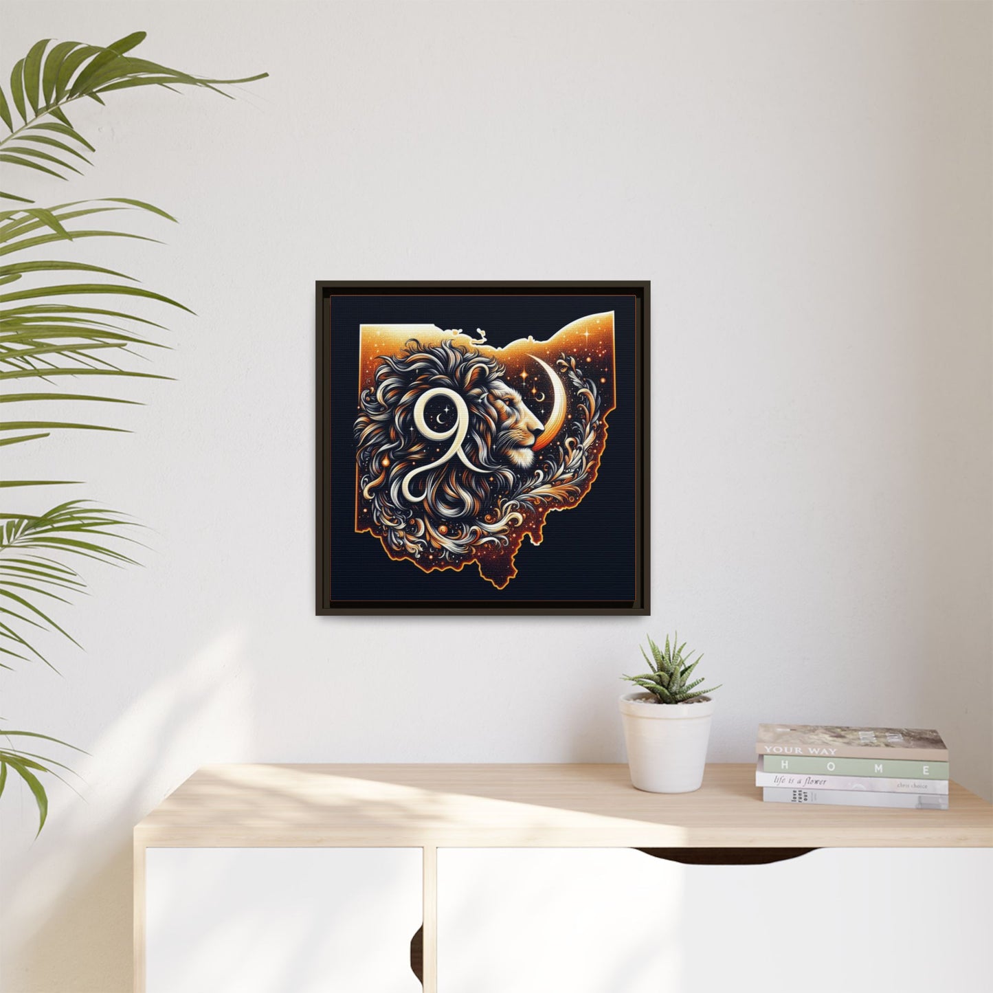Ohio Leo Zodiac Print Matte Canvas, Framed (Multi-color)
