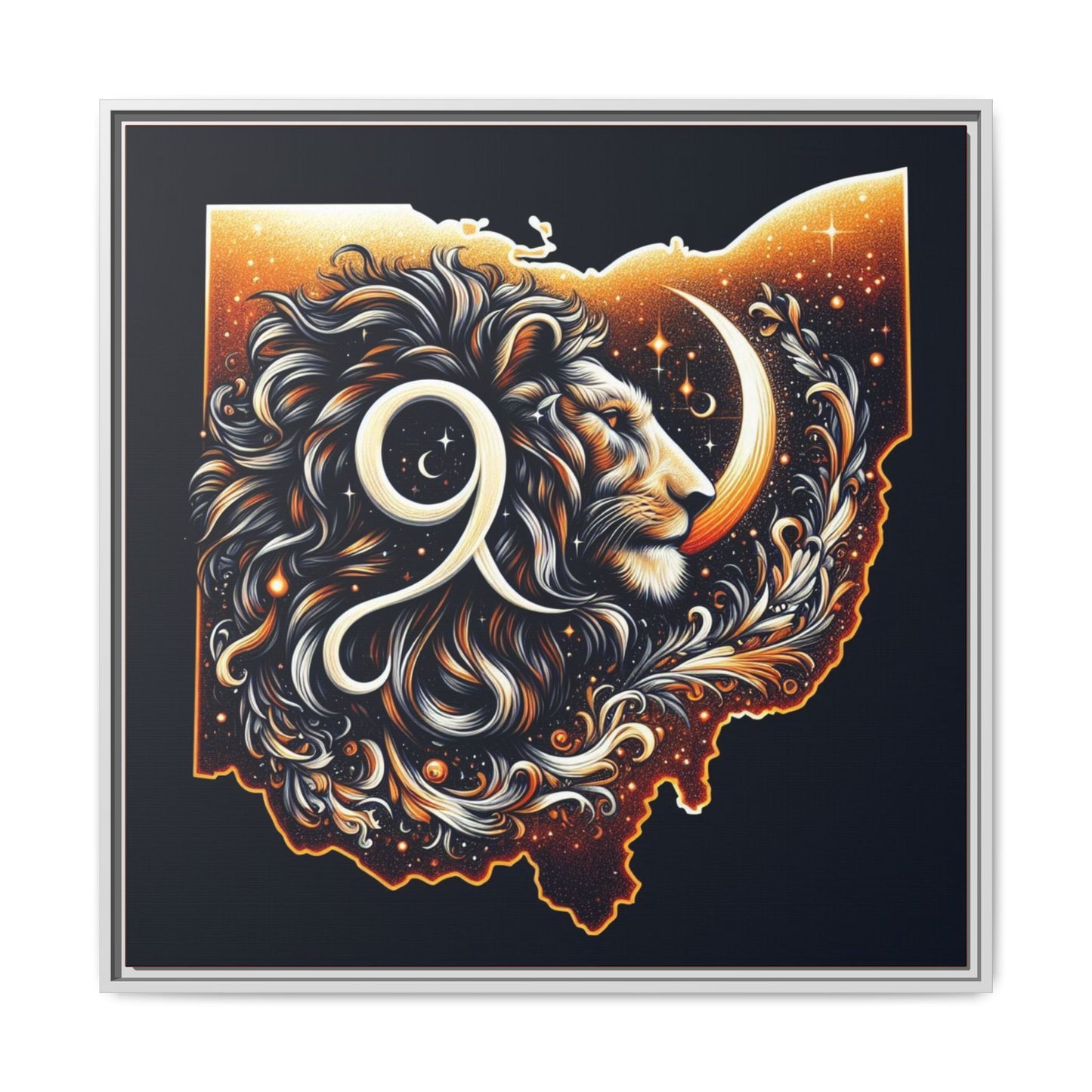 Ohio Leo Zodiac Print Matte Canvas, Framed (Multi-color)