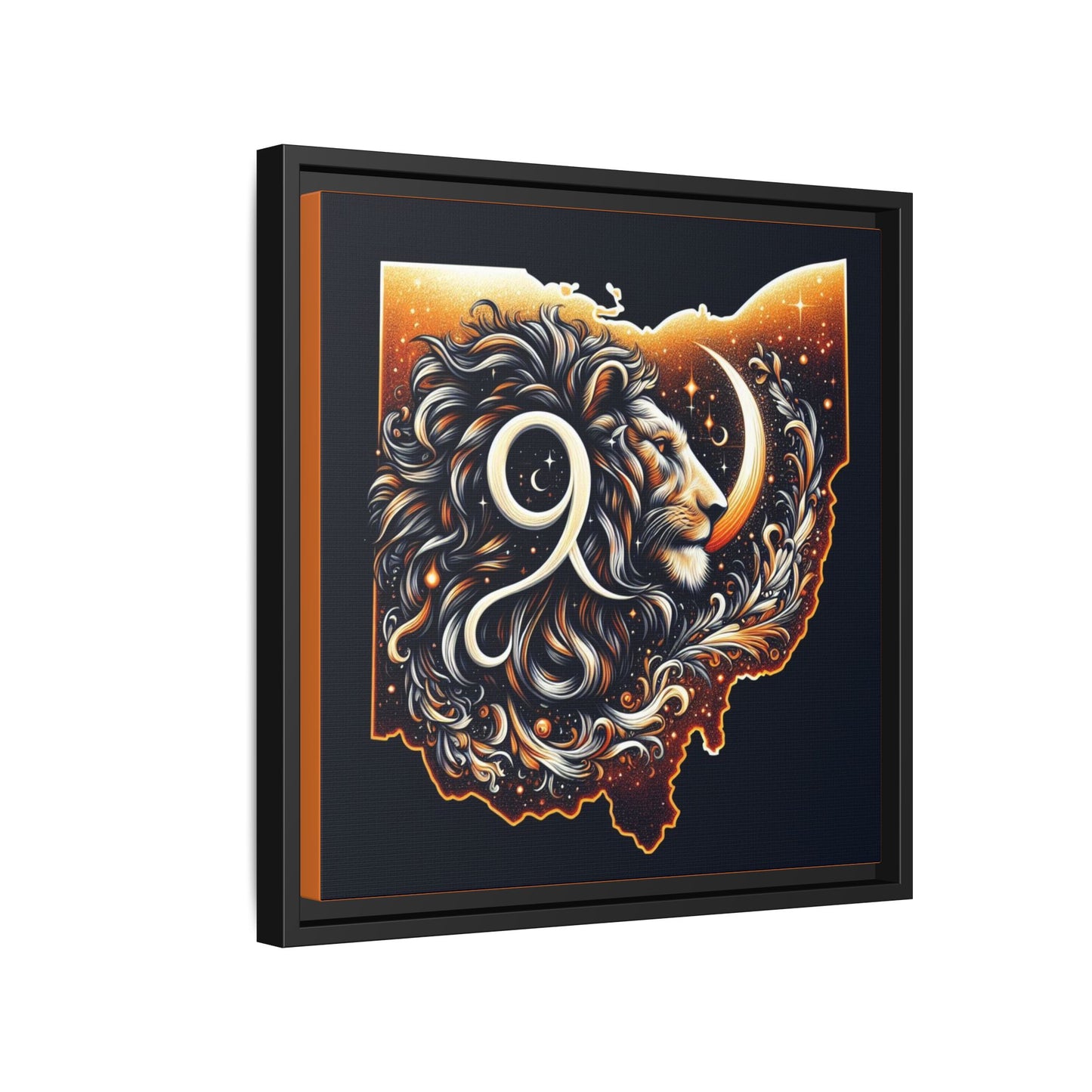 Ohio Leo Zodiac Print Matte Canvas, Framed (Multi-color)