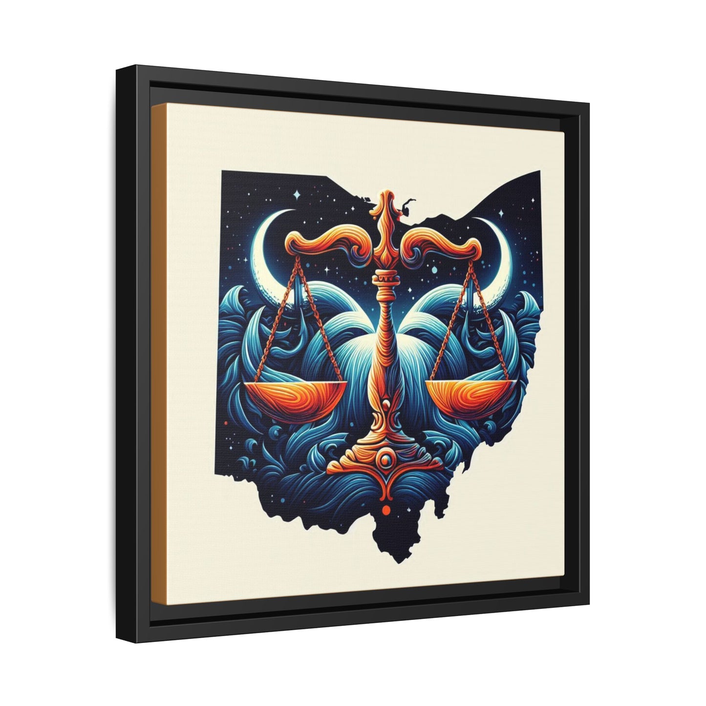 Framed Ohio Balance Artwork - Multi-Color Matte Canvas