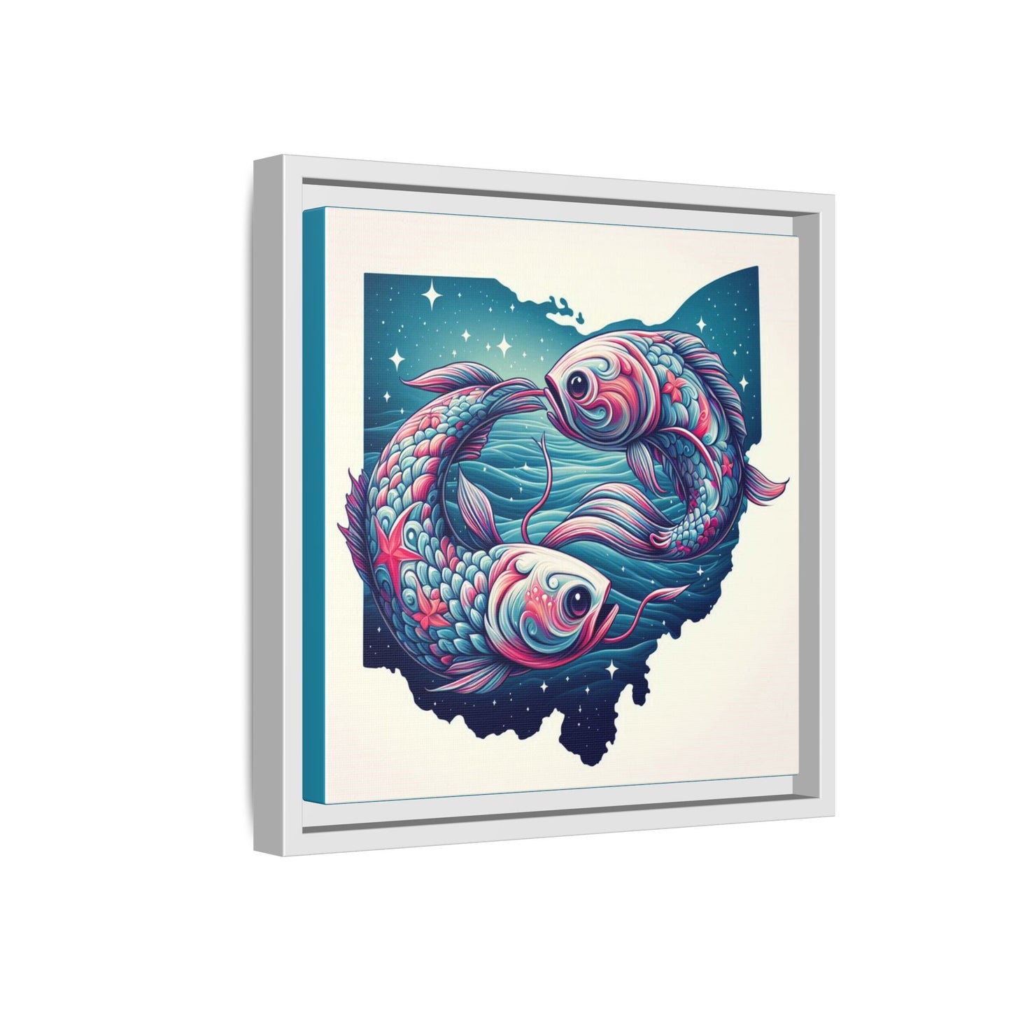 Vibrant Koi Fish Canvas Print - Framed Ohio Art