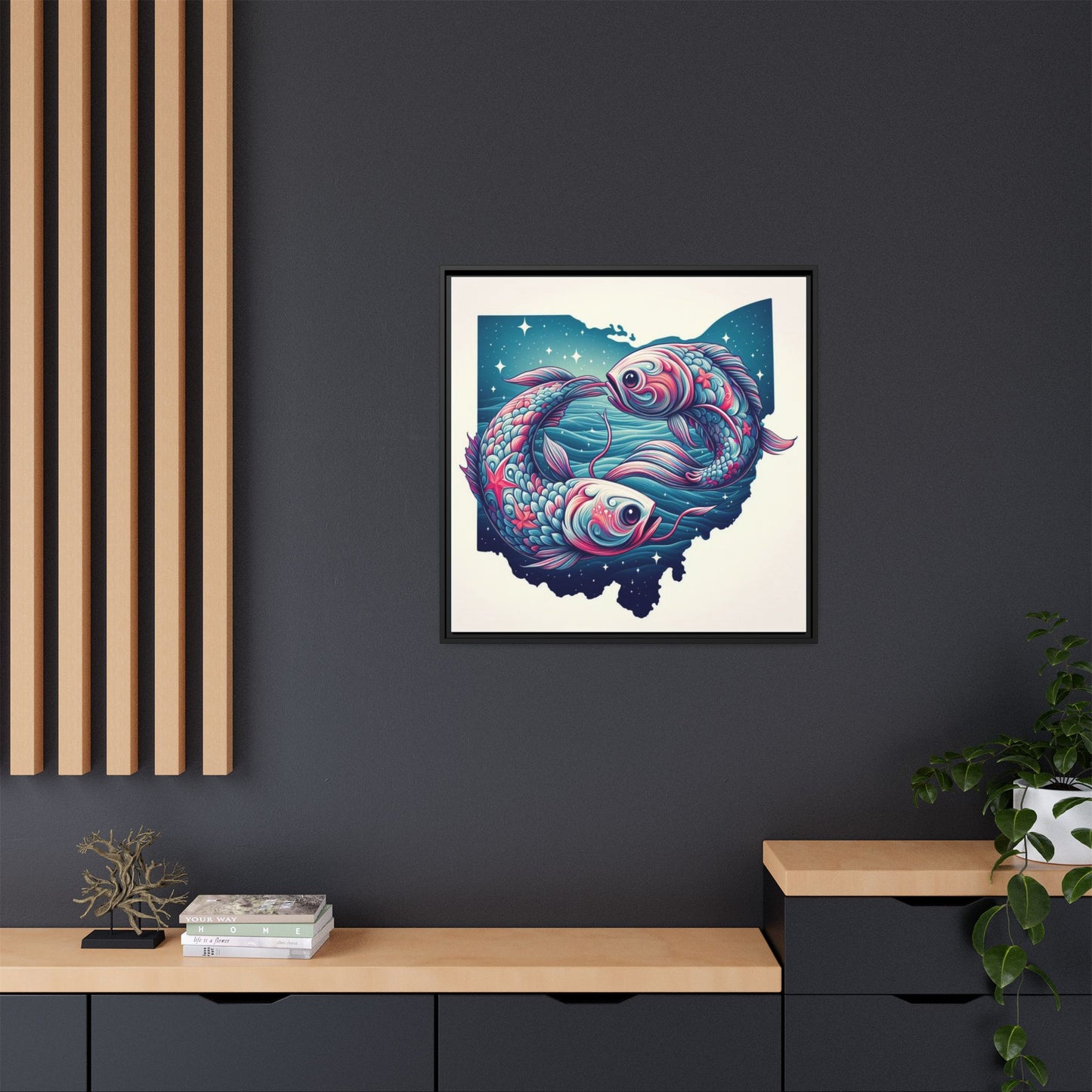Vibrant Koi Fish Canvas Print - Framed Ohio Art