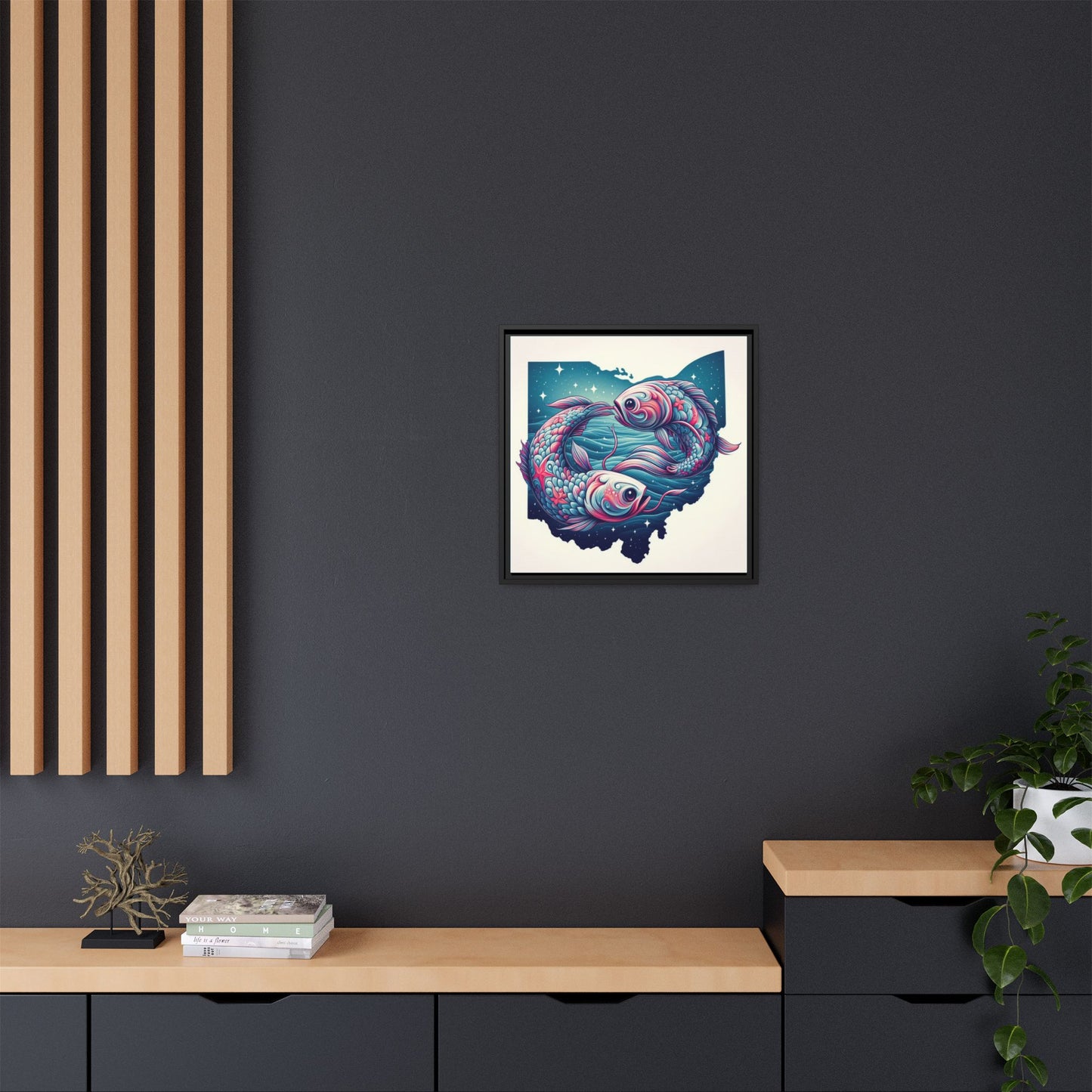 Vibrant Koi Fish Canvas Print - Framed Ohio Art