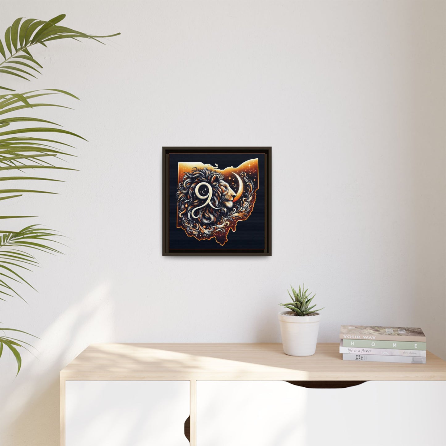 Ohio Leo Zodiac Print Matte Canvas, Framed (Multi-color)